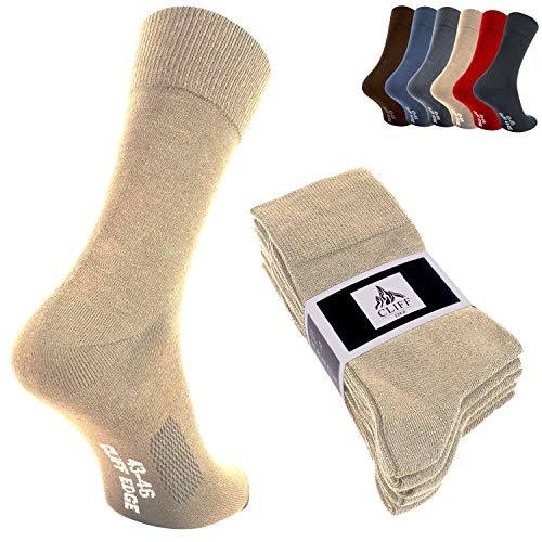 Cliff Edge Premium Business-Socken aus gekämmter Baumwolle zum Arbeiten für Herren und Damen (43-46, 10x Beige) von Cliff Edge