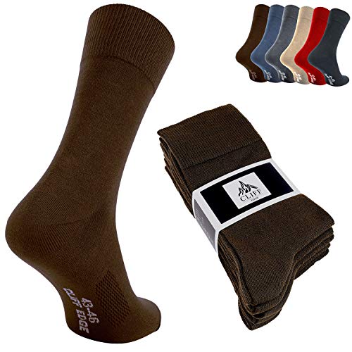 Cliff Edge Premium Business-Socken aus gekämmter Baumwolle zum Arbeiten für Herren und Damen (47-50, 10x Braun) von Cliff Edge