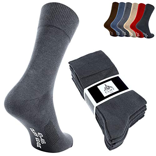 Cliff Edge atmungsaktive PREMIUM Business-Socken Herrensocken in schwarz und blau kein Schwitzen dank bester Qualität (39-42, 5x Dunkel-Grau) von Cliff Edge