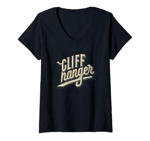 Damen Cooles Cliffhanger Statement Kostüm T-Shirt mit V-Ausschnitt Damen Cooles Cliffhanger Statement Kostüm T-Shirt mit V-Ausschnitt von Cliffhanger Outfit