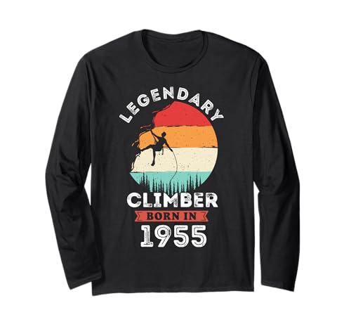 Legendary Climber Born in 1955, 70th Birthday Men Langarmshirt Legendary Climber Born in 1955, 70th Birthday Men Langarmshirt von Climber 1955 Legends Gifts for Mens 70th Bday