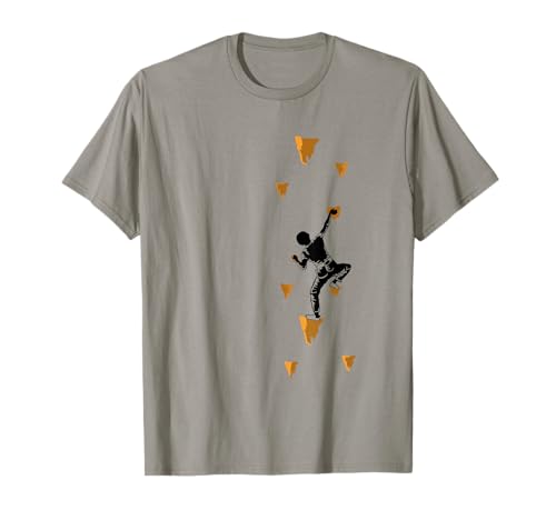 Climbing walls design - Climbers Kletter-T-Shirt Grau Unisex Kinder, Damen S Klassische Passform Kurzarm Rundhals-Ausschnitt von Climbing walls design - Climbers