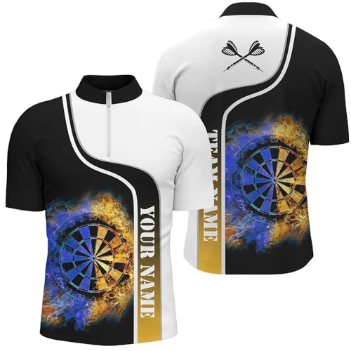 Climcat Personalisierte Herren & Damen Polohemden mit Farbverlauf-Flammen-Design | Individuelles Cooles Dart-Trikot Performance Dart-Trikot L0734 von Climcat