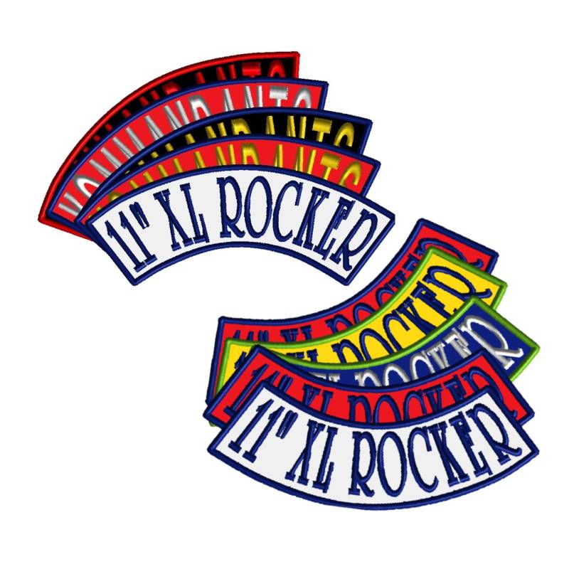 Individuell Gefertigter 11" Rocker Patch Hochwertiger Twill-stoff, Motorradjacke von ClinchCustoms