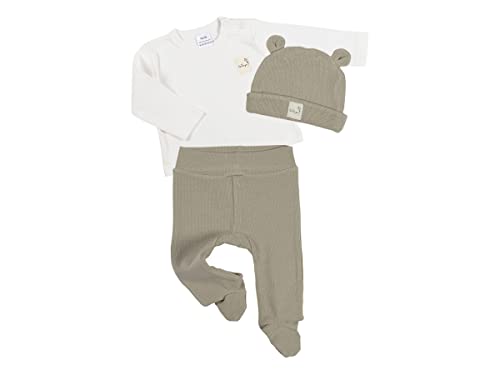 Clinotest 3tlg Babykleidung Set für Mädchen und Jungen, Mütze/Shirt/Hose, in verschiedenen Farben (Grau, 50/56) von Clinotest