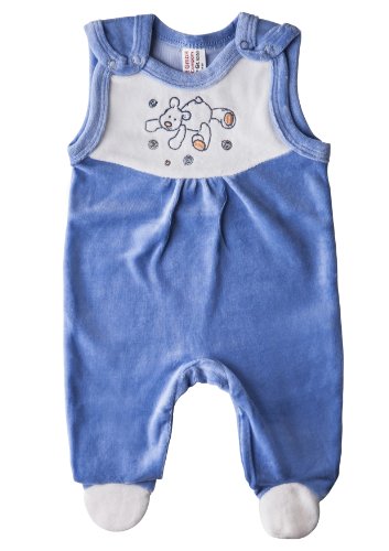 Clinotest Baby Strampler, Nickiplüschstrampler, Strampler, 100% Baumwolle (50/56, Blau) von Clinotest