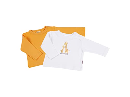 Clinotest Doppelpack Langarmshirts für Mädchen und Jungen, 100% Baumwolle, in 3 verschiedenen Set-Farben (apricot/weiß, 50/56) von Clinotest