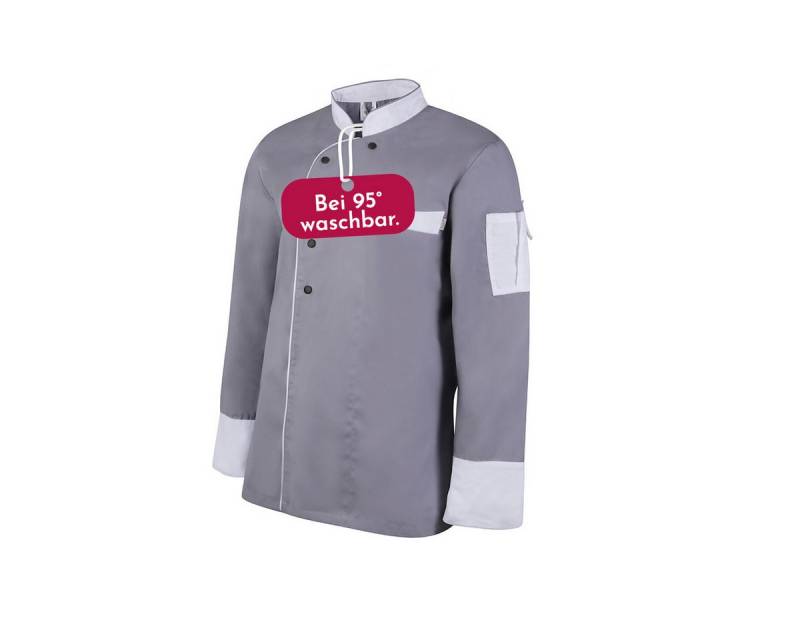 Clinotest Kochjacke langarm - 95 Grad waschbare, kochfeste Kochjacken ohne Einlaufen (1-St) Kochhemd aus 65% Polyester, 35% Baumwolle, mit Druckknopfverschluss von Clinotest