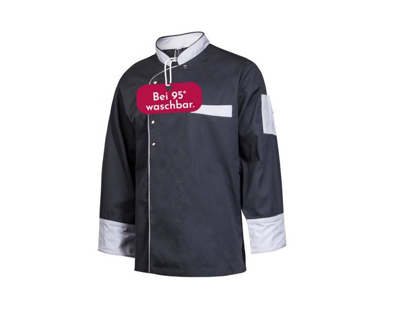 Clinotest Kochjacke langarm - 95 Grad waschbare, kochfeste Kochjacken ohne Einlaufen (1-St) Kochhemd aus 65% Polyester, 35% Baumwolle, mit Druckknopfverschluss von Clinotest