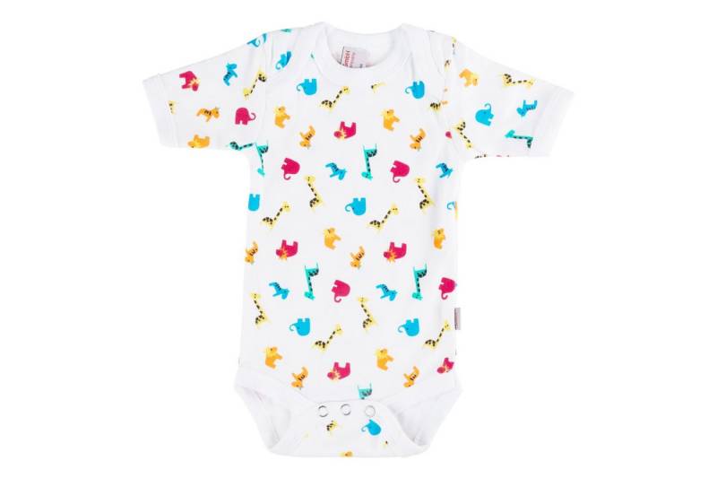 Clinotest Kurzarmbody im 2er Pack, Zootiere, Schritt mit Druckknöpfen von Clinotest