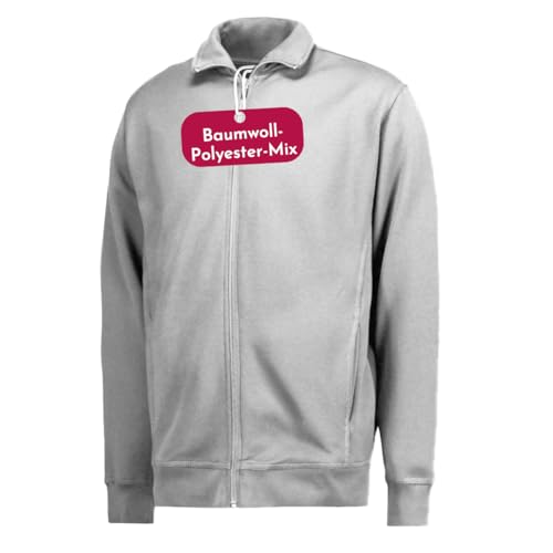 Clinotest Sweatjacke ohne Kapuze Herren & Damen - 60% Baumwolle & 40% Polyester mit Stehkragen, Reißverschluss, Langarm - Atmungsaktive Sweatshirtjacke - Bequeme Sweat Jacke für Freizeit und Sport von Clinotest