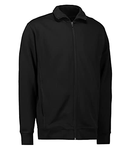 Clinotest Sweatshirtjacke für Damen und Herren, ohne Kapuze, mit Reißverschluss und 2 Schubtaschen (schwarz, 3XL) von Clinotest