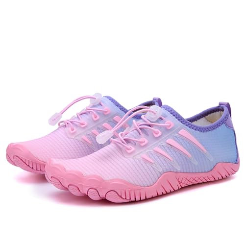 Cliont Barfußschuhe Herren Badeschuhe Damen Atmungsaktiv Leicht Wasserschuhe Sommer Strandschuhe rutschfeste Schwimmschuhe Aquaschuhe Rosa 37 EU von Cliont