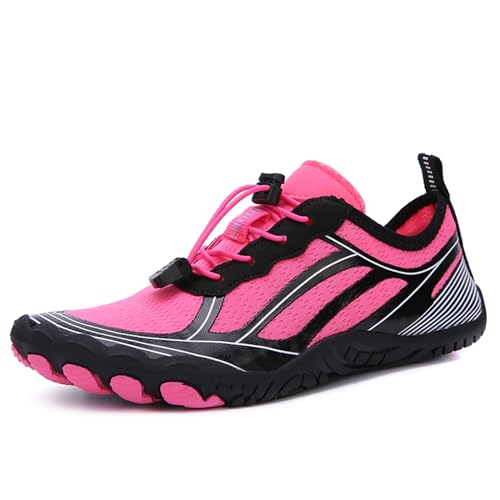 Cliont Barfußschuhe Herren Badeschuhe Damen Atmungsaktiv Leicht Wasserschuhe Sommer Strandschuhe rutschfeste Schwimmschuhe Aquaschuhe Rosa 38 EU von Cliont