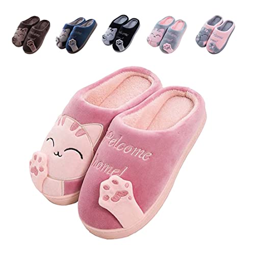 Cliont Hausschuhe Damen Herren Plüsch Pantoffeln Warm Weich Bequem Rot von Cliont