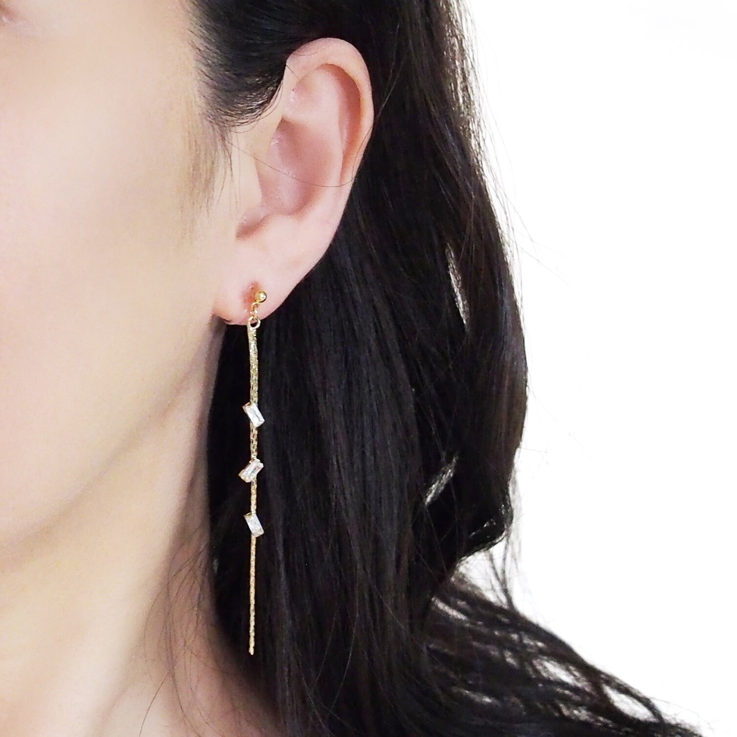 Kristall-Clip Auf Ohrringe, Unsichtbare Clip Gold Nicht Durchbohrt Strass Ohrringe Baumeln von ClipOnEarringsJP