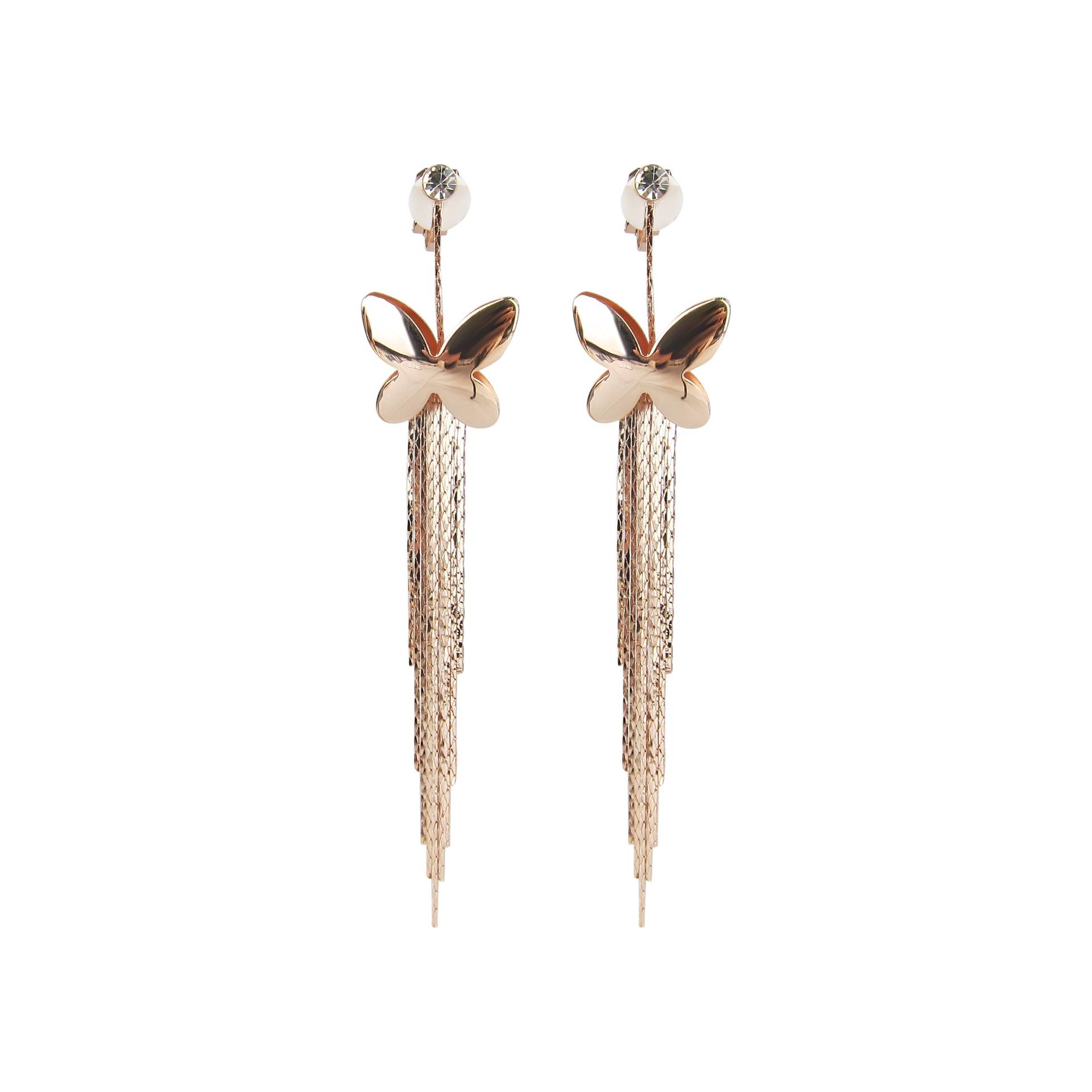 Gold Schmetterling Clip Auf Quaste Statement Ohrringe von ClipOnsxReverie