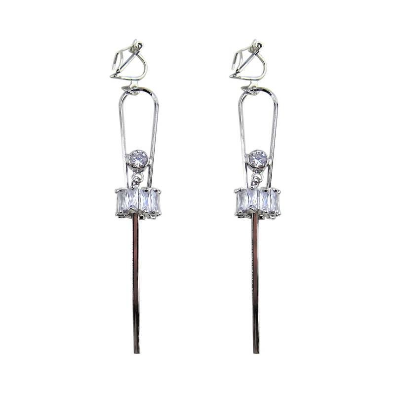 Silber Kristall Stud Clip Auf Tropfen Ohrringe Silber Kristall Stud Clip Auf Tropfen Ohrringe von ClipOnsxReverie