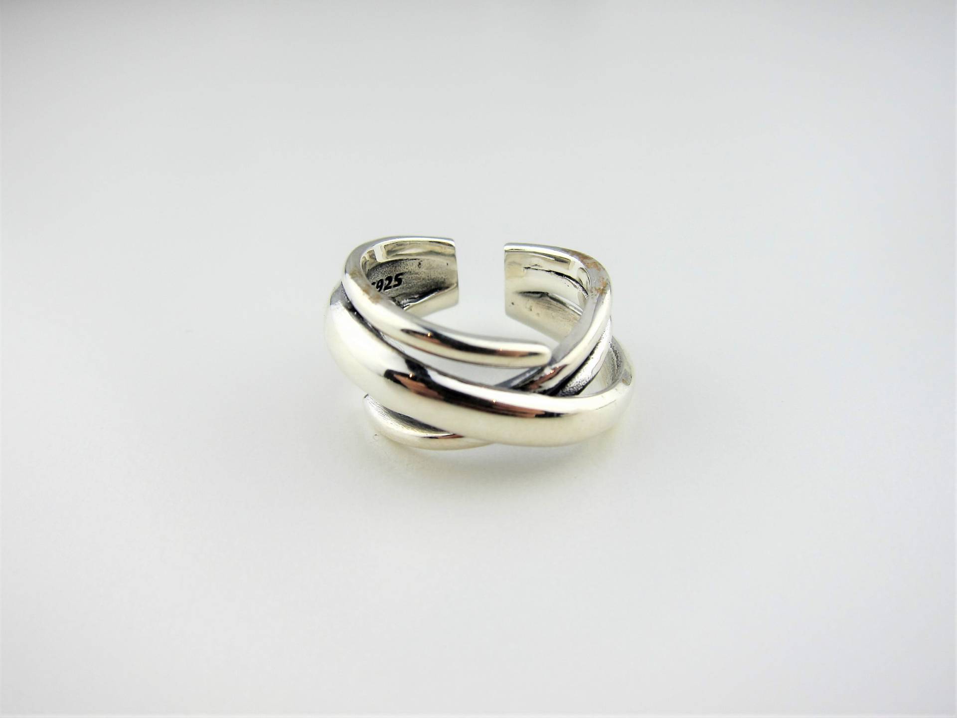 Unregelmäßige Geschichtete Silber Ring von ClipOnsxReverie