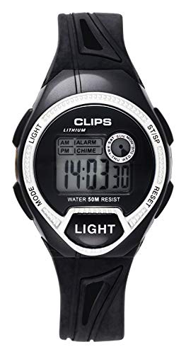 Clips Herren digitaluhr mit Kautschuk Armband von Clips