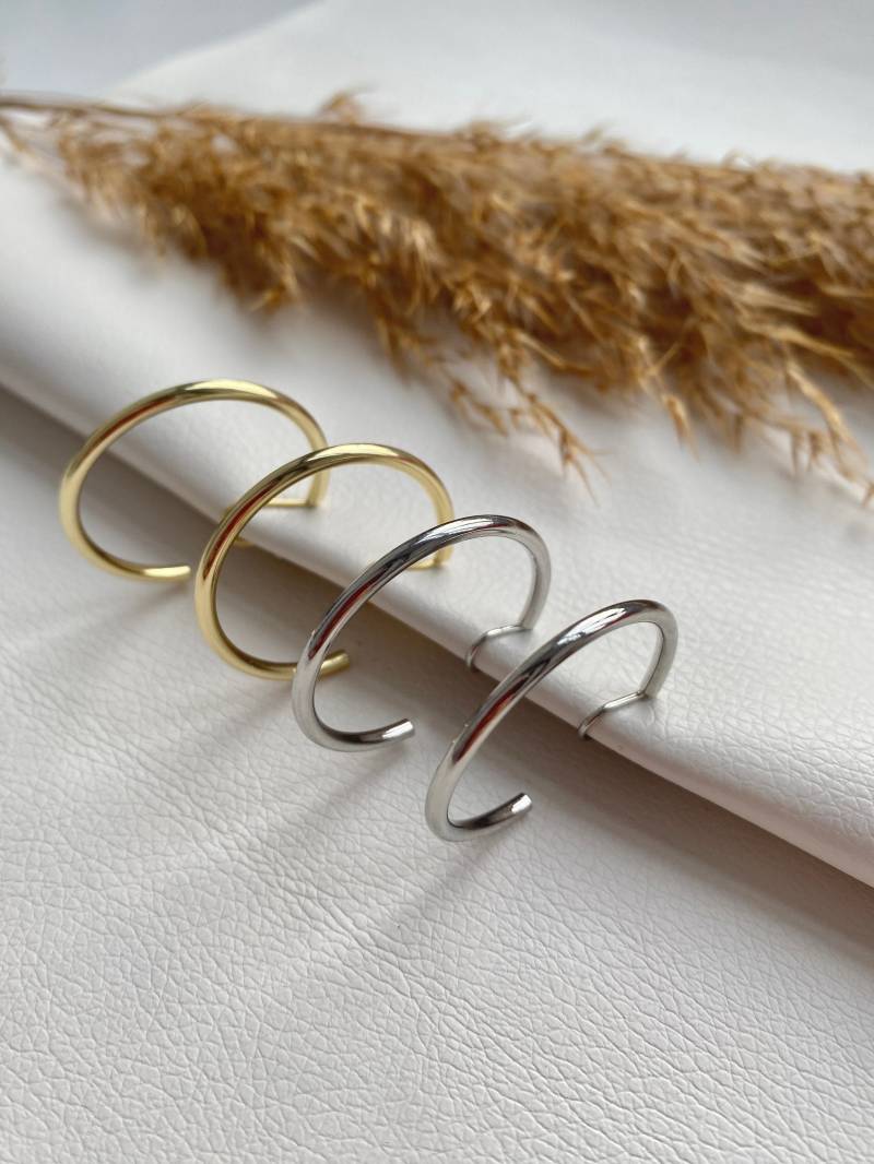 Ohrclips Schlichter Ring Goldfarbig Oder Silberfarbig 3, 5 cm, Ohrringe Für Ohne Ohrringe-Loch, Elegant Und Handgefertigt, Schlicht, Fashion #40 von ClipsOnlyBoutique