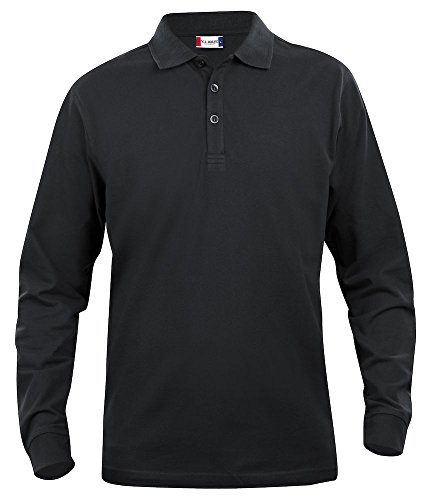 Clique, Herren Poloshirt, langärmelig S bis 5 XL, Grau Gr. S, Schwarz von Clique Clothing