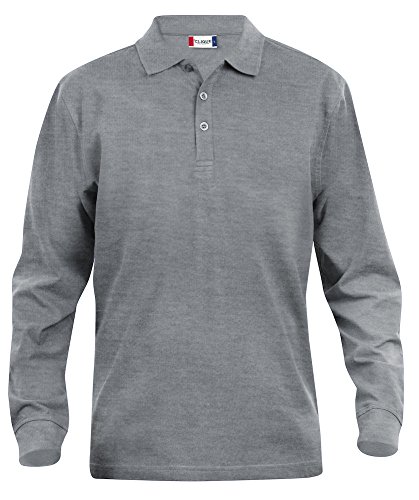 Clique, Herren Poloshirt, langärmelig S bis 5 XL, Grau Gr. S, grey melange von Clique Clothing