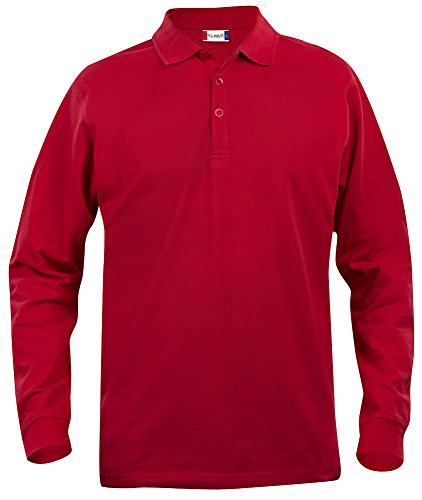 Clique, Herren Poloshirt, langärmelig S bis 5 XL, Grau Gr. S, rot von Clique Clothing