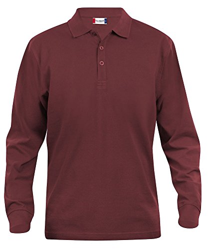 Clique, Herren Poloshirt, langärmelig S bis 5 XL, Grau Gr. XXL, burgunderfarben von Clique Clothing