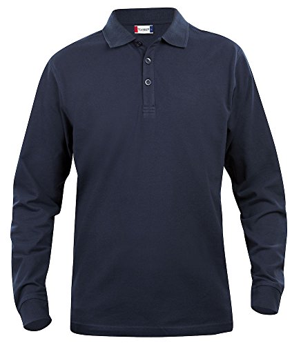 Clique, Herren Poloshirt, langärmelig S bis 5 XL, Grau Gr. L, dunkles marineblau von Clique Clothing