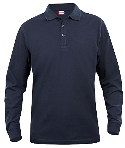 Clique, Herren Poloshirt, langärmelig S bis 5 XL, Grau Gr. XL, dunkles marineblau von Clique Clothing
