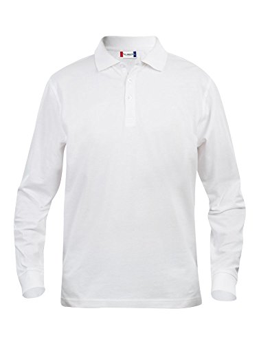 Clique, Herren Poloshirt, langärmelig S bis 5 XL, Grau Gr. XL, weiß von Clique Clothing