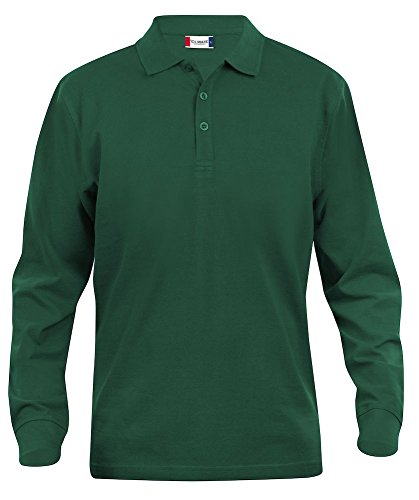 Clique, Herren Poloshirt, langärmelig S bis 5 XL, Grau Gr. 56, flaschengrün von Clique Clothing