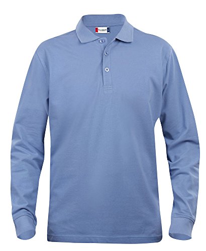Clique, Herren Poloshirt, langärmelig S bis 5 XL, Grau Gr. 56, hellblau von Clique Clothing
