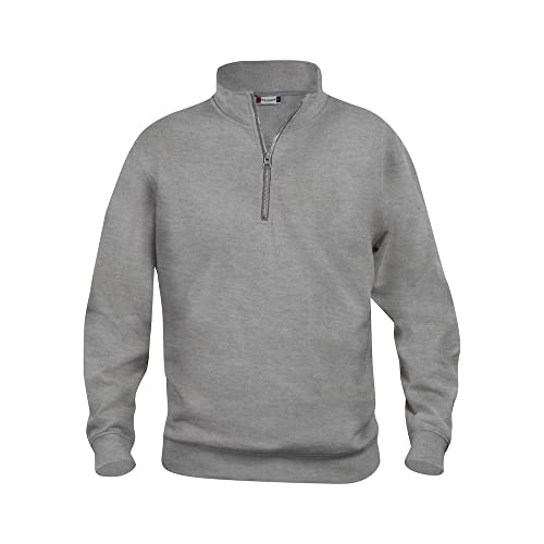 CLIQUE - Herren Damen Unisex Basic Half Zip Sweatshirt Polyester Weich Waschbeständig für Wandern, Wandern, Reisen, Freizeit, grau meliert, XXL von Clique