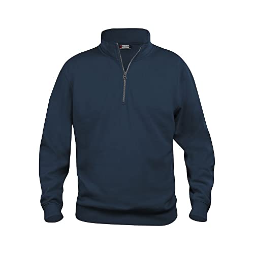 CliQue Unisex Erwachsene Basic Half Zip Sweatshirt, blau, L von Clique