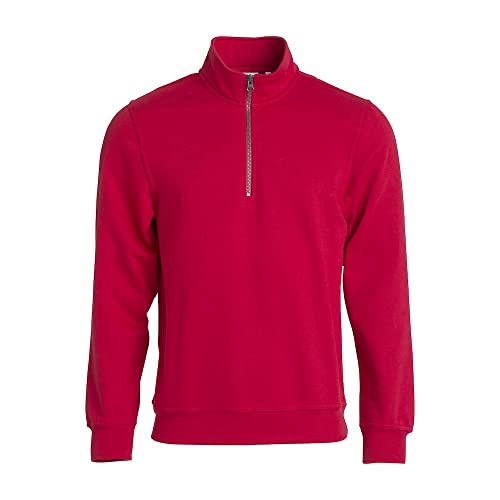 CLIQUE - Herren Damen Unisex Basic Half Zip Sweatshirt mit Reißverschluss aus Polyester, weich, waschbeständig, für Wandern, Reisen, Freizeit, rot, XL von Clique