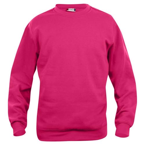 CLIQUE - Sweatshirt mit Rundhalsausschnitt für Herren und Damen, Unisex, Basic Roundneck, Polyester, elastische Rippen, waschbeständiger Stoff, Himbeere, XL von Clique