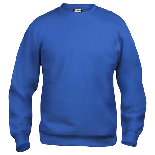 CLIQUE - Sweatshirt mit Rundhalsausschnitt für Herren und Damen, Unisex, Basic Roundneck, Polyester, elastische Rippen, waschbeständiger Stoff, Königsblau, XL von Clique