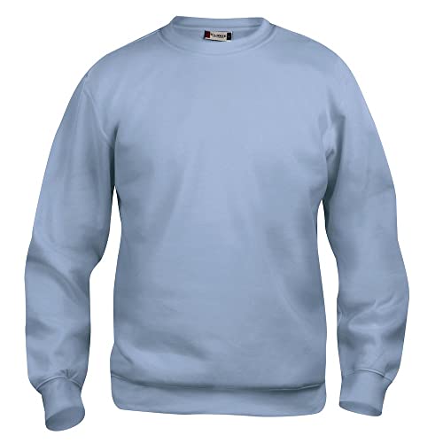 CLIQUE - Sweatshirt mit Rundhalsausschnitt für Herren und Damen, Unisex, Basic Roundneck, Polyester, elastische Rippen, waschbeständiger Stoff, hellblau, XL von Clique