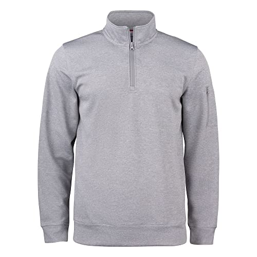 CLIQUE - Sweatshirt mit halbem Reißverschluss Herren Damen Unisex Basic Active Half Zip Polyester Waschfest Trekking Wandern Reise Freizeit, Grau, XXL von Clique