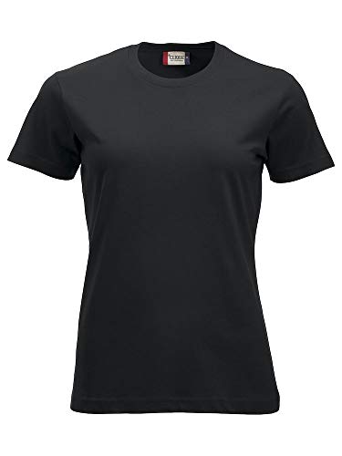 CLIQUE - T-Shirt Halbarm New Classic-T Damen Baumwolle Jersey Frühling Sommer in verschiedenen Farben und Größen erhältlich, Schwarz , Small von Clique