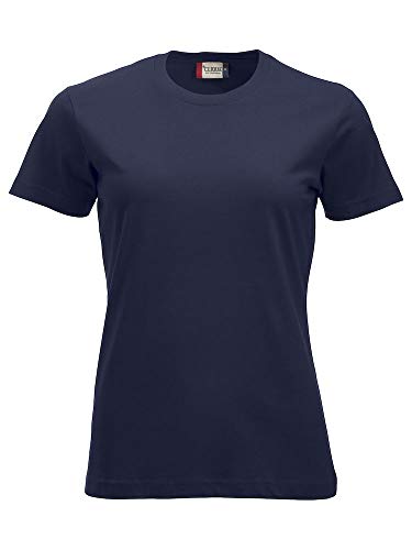 Clique - T-Shirt mit halben Ärmeln, klassisches T für Damen, aus Baumwolljersey, Frühling, Sommer, erhältlich in verschiedenen Farben und Größen, blau, Large von Clique