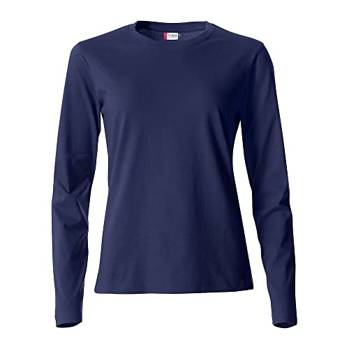 CLIQUE - T-Shirt Langarm T-Shirt Damen Basic-T L/S Damen aus Baumwolle Jersey Passform Slim-Fit in verschiedenen Größen und Farben, Grau, X-Large von Clique