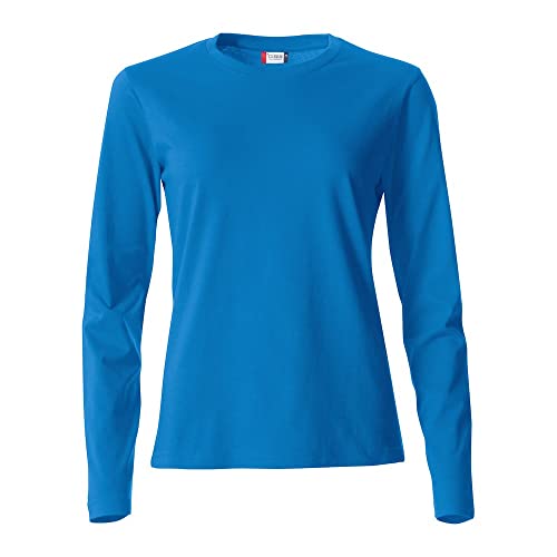 CLIQUE - T-Shirt Langarm T-Shirt Damen Basic-T L/S Damen aus Baumwolle Jersey Passform Slim-Fit in verschiedenen Größen und Farben, Königsblau, X-Large von Clique