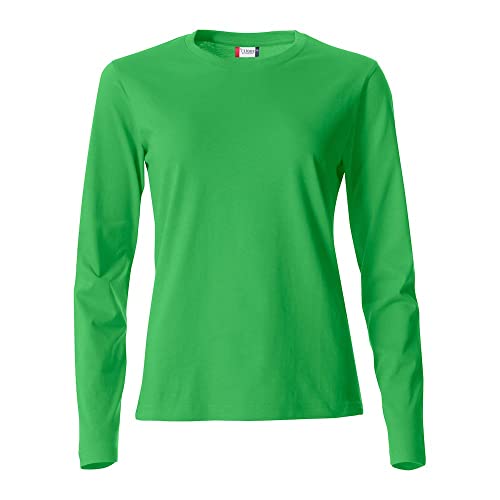 Clique - Damen T-Shirt Langarm Rundhals Basic-T L/S Ladies aus Baumwolle Jersey Slim Fit in verschiedenen Größen und Farben (Acid Green XXL), Säuregrün. von Clique
