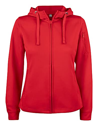 CliQue Damen Basic Active Hoody Lady Full Zip Kapuzenpullover, rot, 42 von Clique