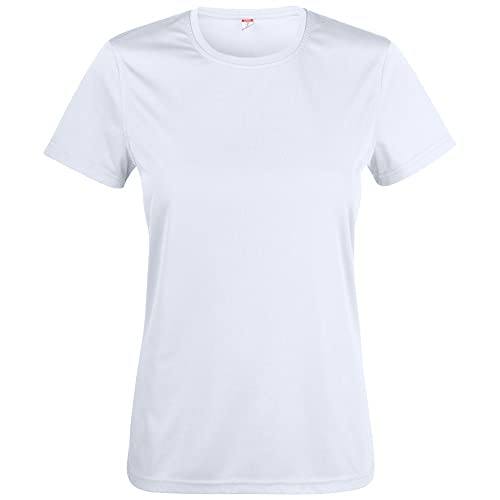 CliQue Damen Basic Active-T T-Shirt, weiß, M von Clique