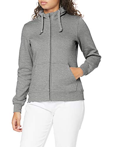 CliQue Damen Basic Full Zip Hoody Kapuzenpullover, Blickdicht, Grau (Grau Melange), 46 von Clique