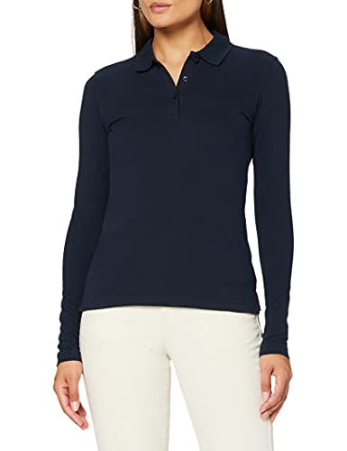 CliQue Damen Classic Long Sleeved Womens Marion Polo Poloshirt, Blau (Dunkles Marineblau), 40(Hersteller Größe: Large) von Clique